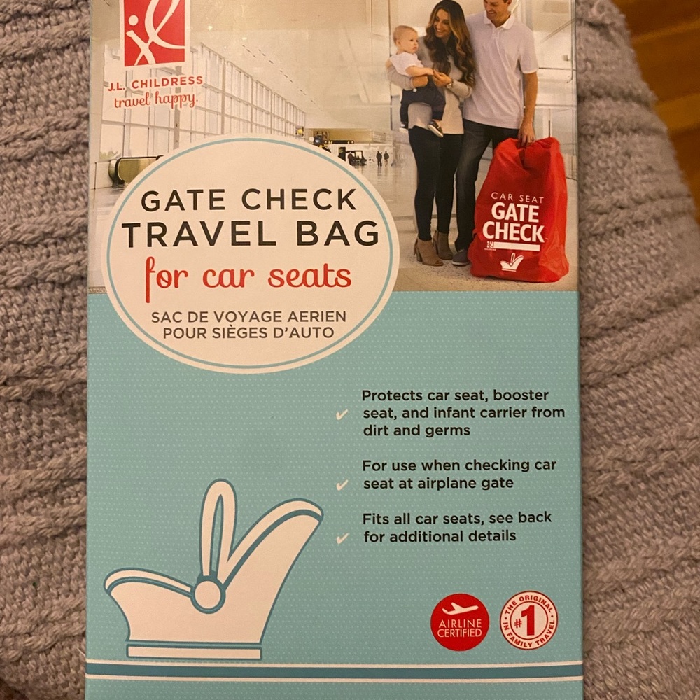 Car seat gate check travel bag